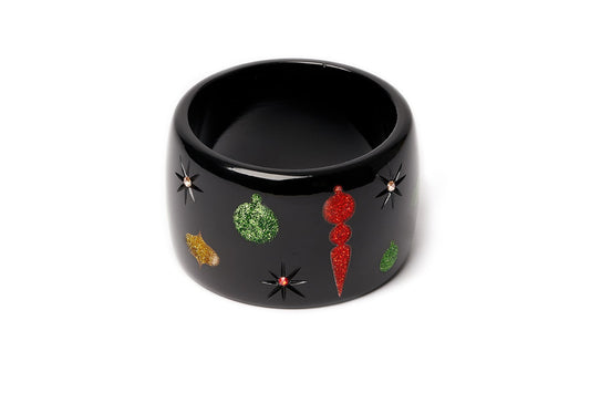 Extra Wide Black Baubles Bangle