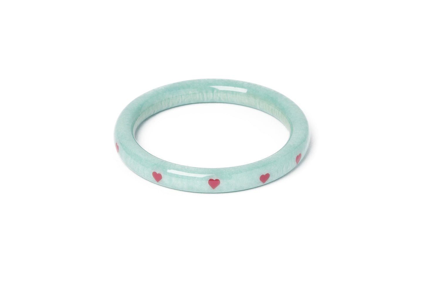 Splendette vintage inspired 1950s Valentine's style pastel blue carved Narrow Baby Doll Starburst Bangle