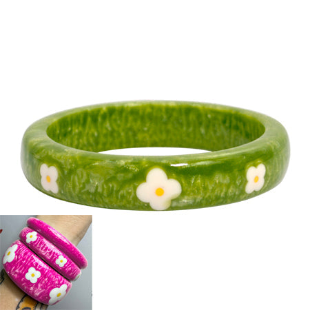 Midi Pink Daisies Bangle Medium Classi c
