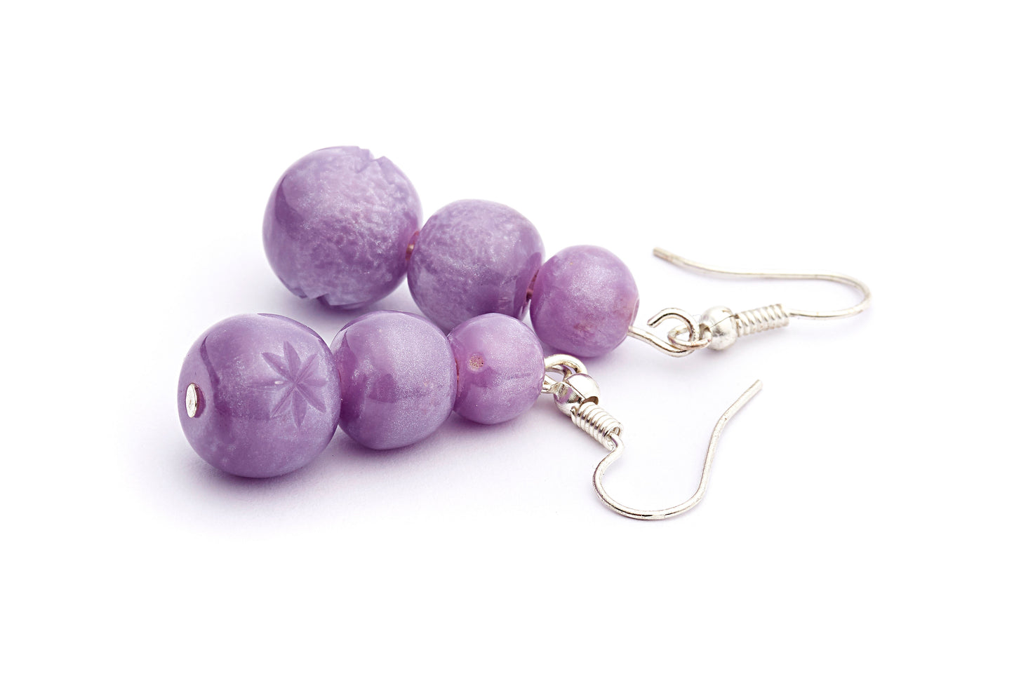 Lilac Drop Bead Earrings