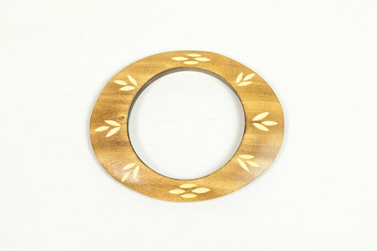 Carved Light Wood Oval Bangle