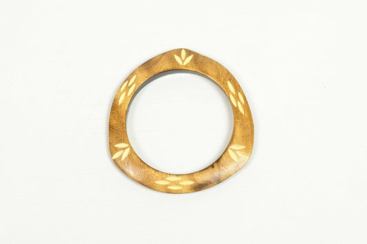 Carved Light Wood Triangle  Bangle