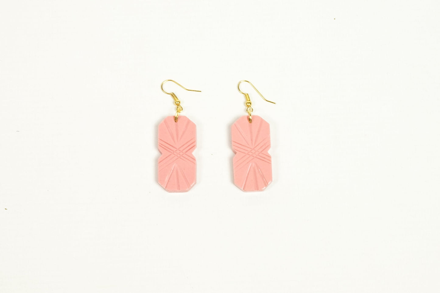 Pale Pink Fakelite Drop Earrings