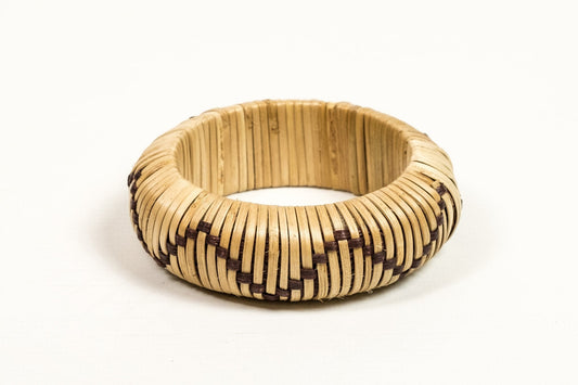 Light Woven Bamboo Zig Zag Bangle