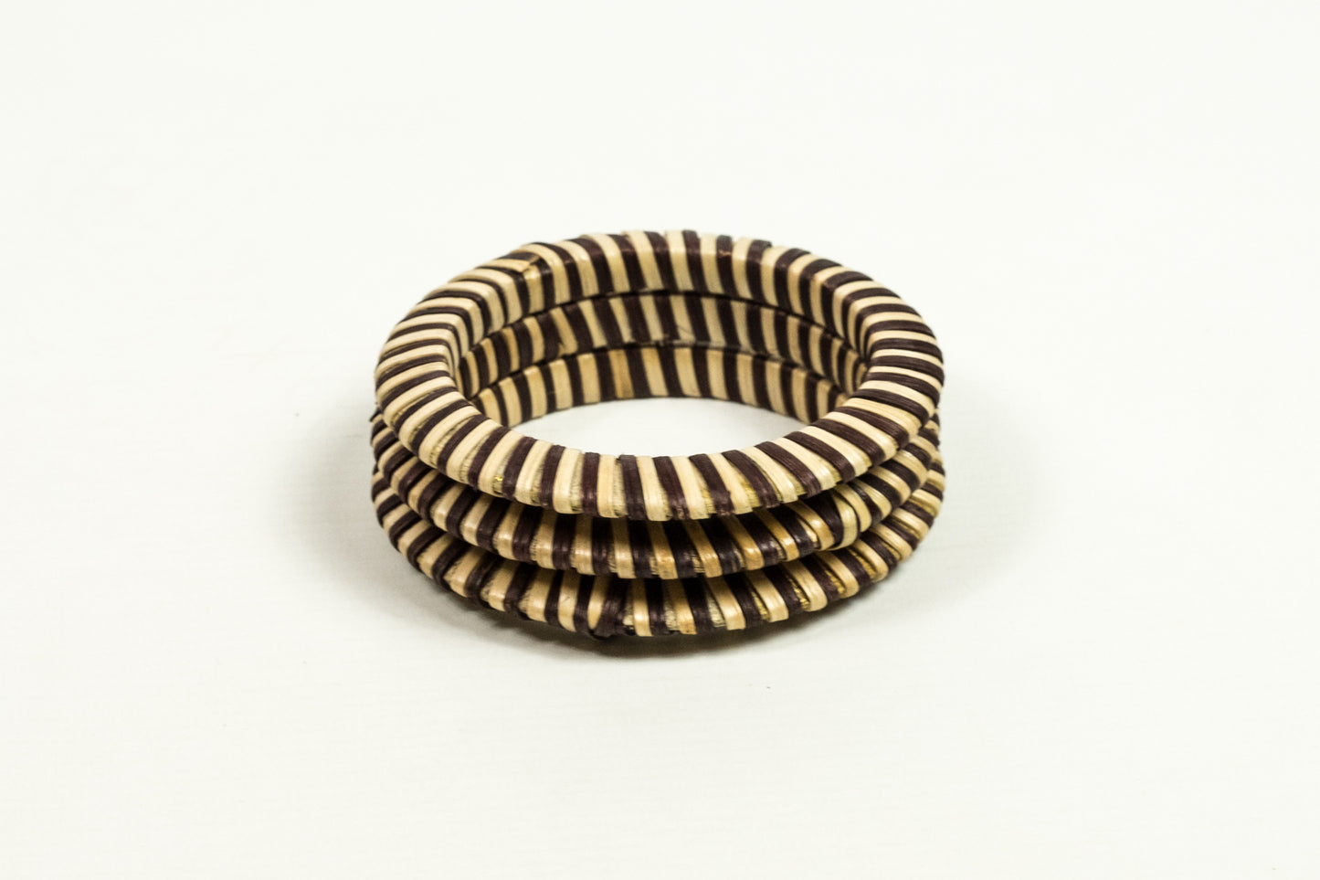 Striped Woven Bangle Set of 3