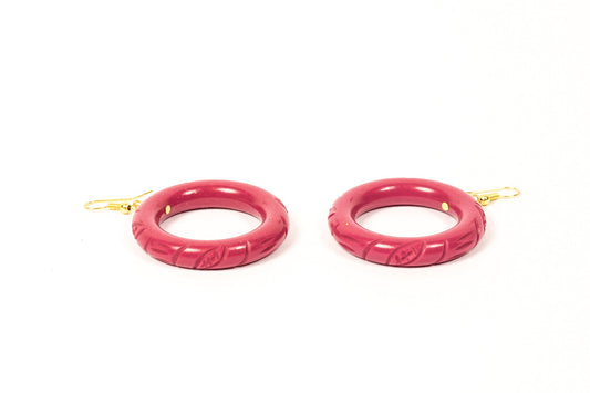 Fuchsia Fakelite Hoop Earrings