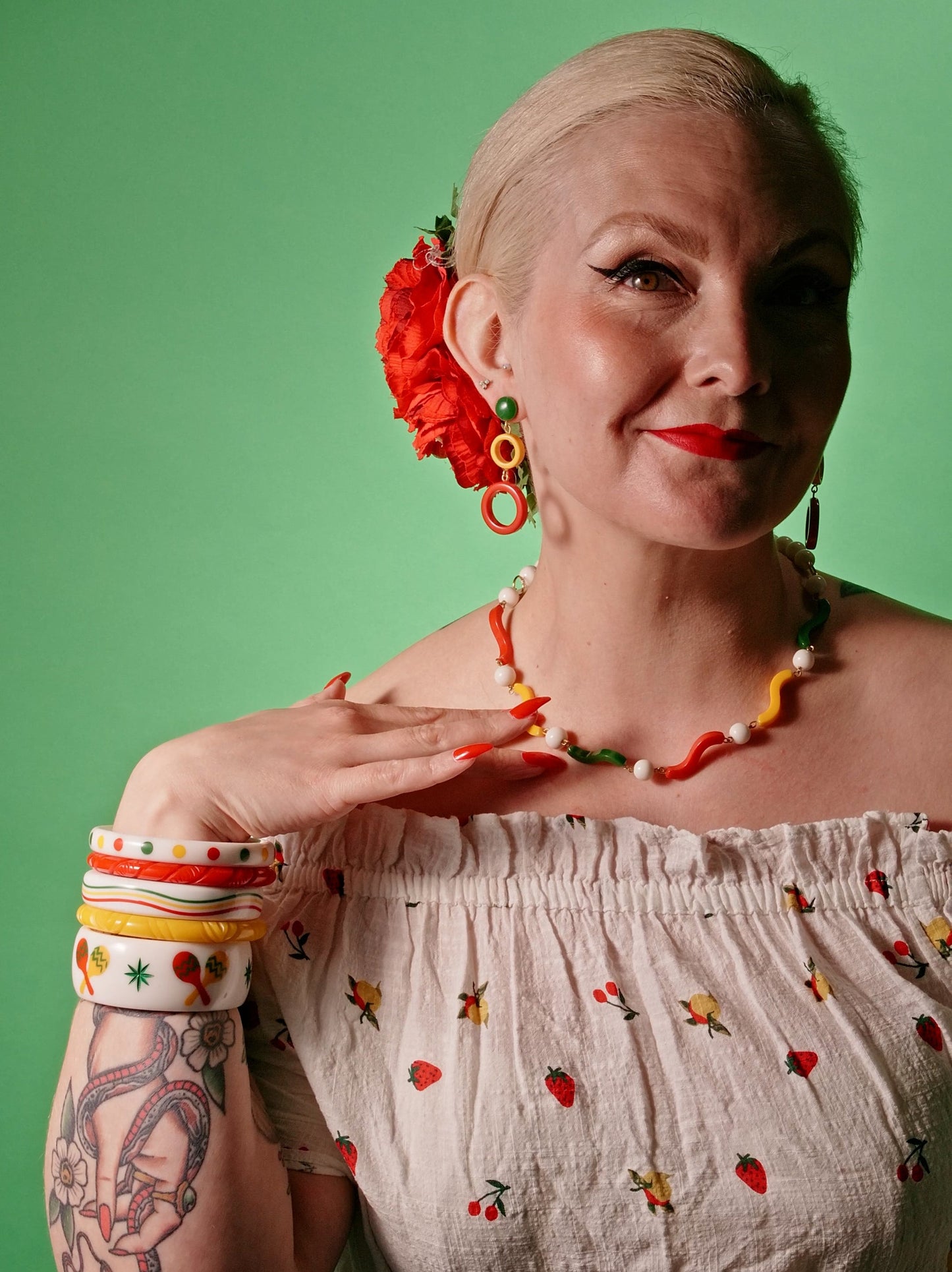 Maracas Necklace Green
