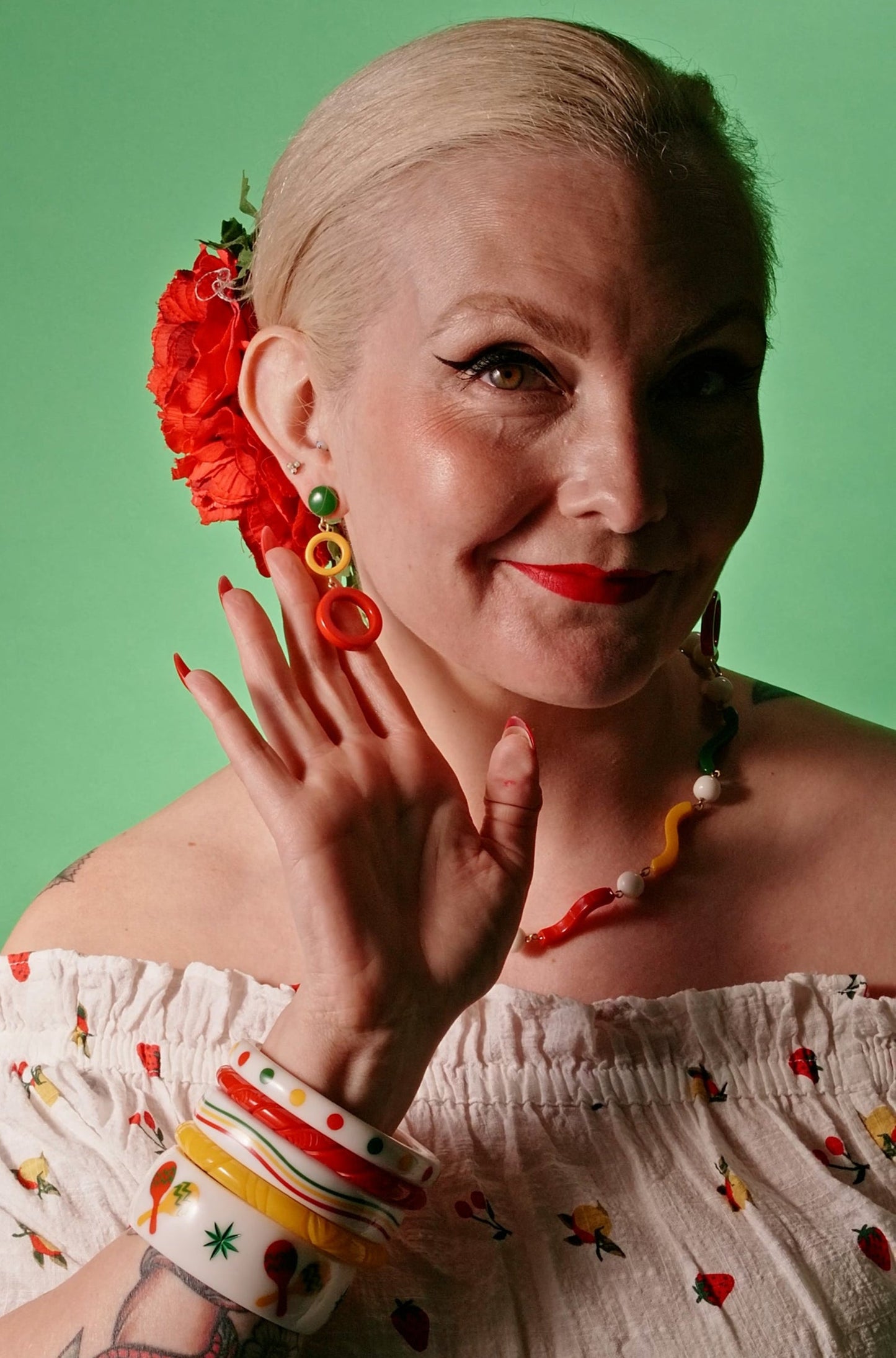Maracas Earrings Green