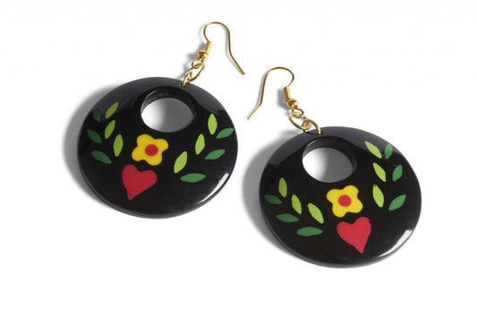 Folklore Black Hoop Earrings