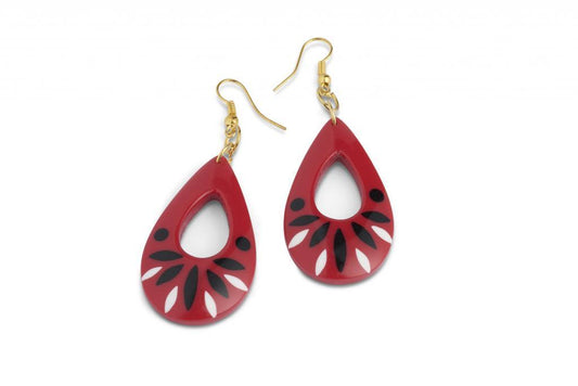 Folklore Red Drop Earrings