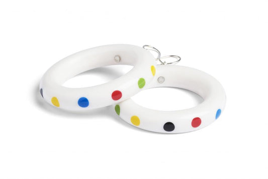 Folklore White Hoop Earrings