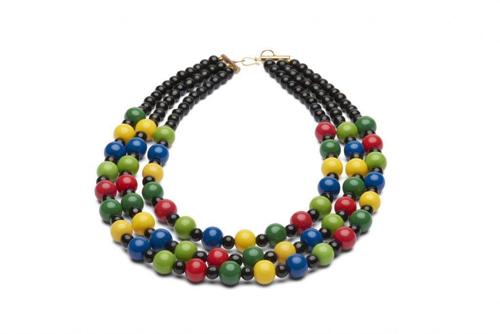 Folklore Multicoloured Three String Necklace