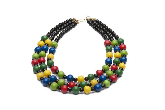 Folklore Multicoloured Three String Necklace