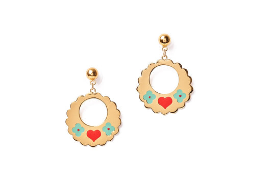 Love Bird Gold Coloured Earrings