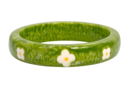 Midi Green Daisies Bangle Medium Classi c