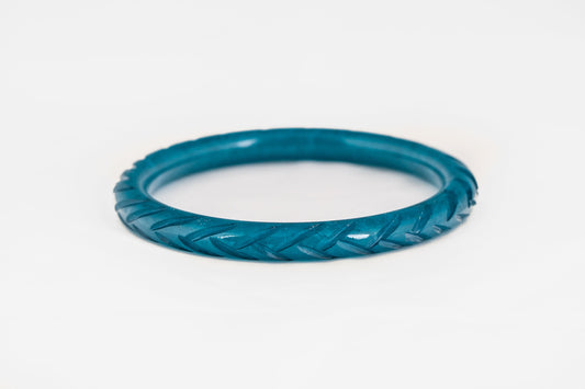 Narrow Teal Fakelite Bangle