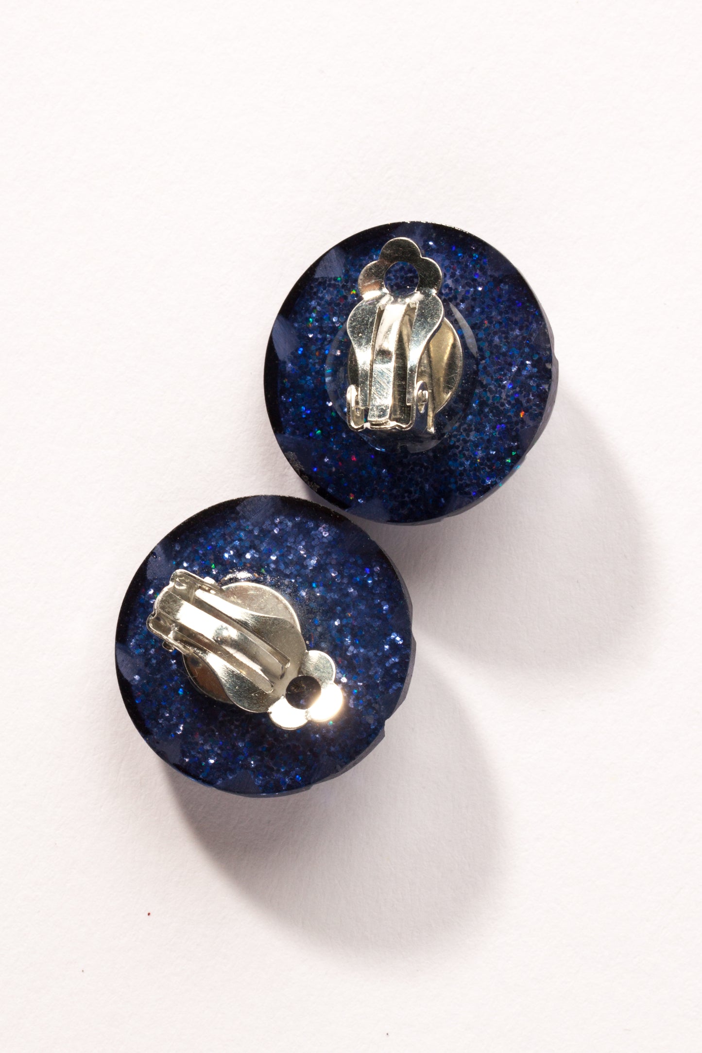 Glitter Stud Earrings Midnight