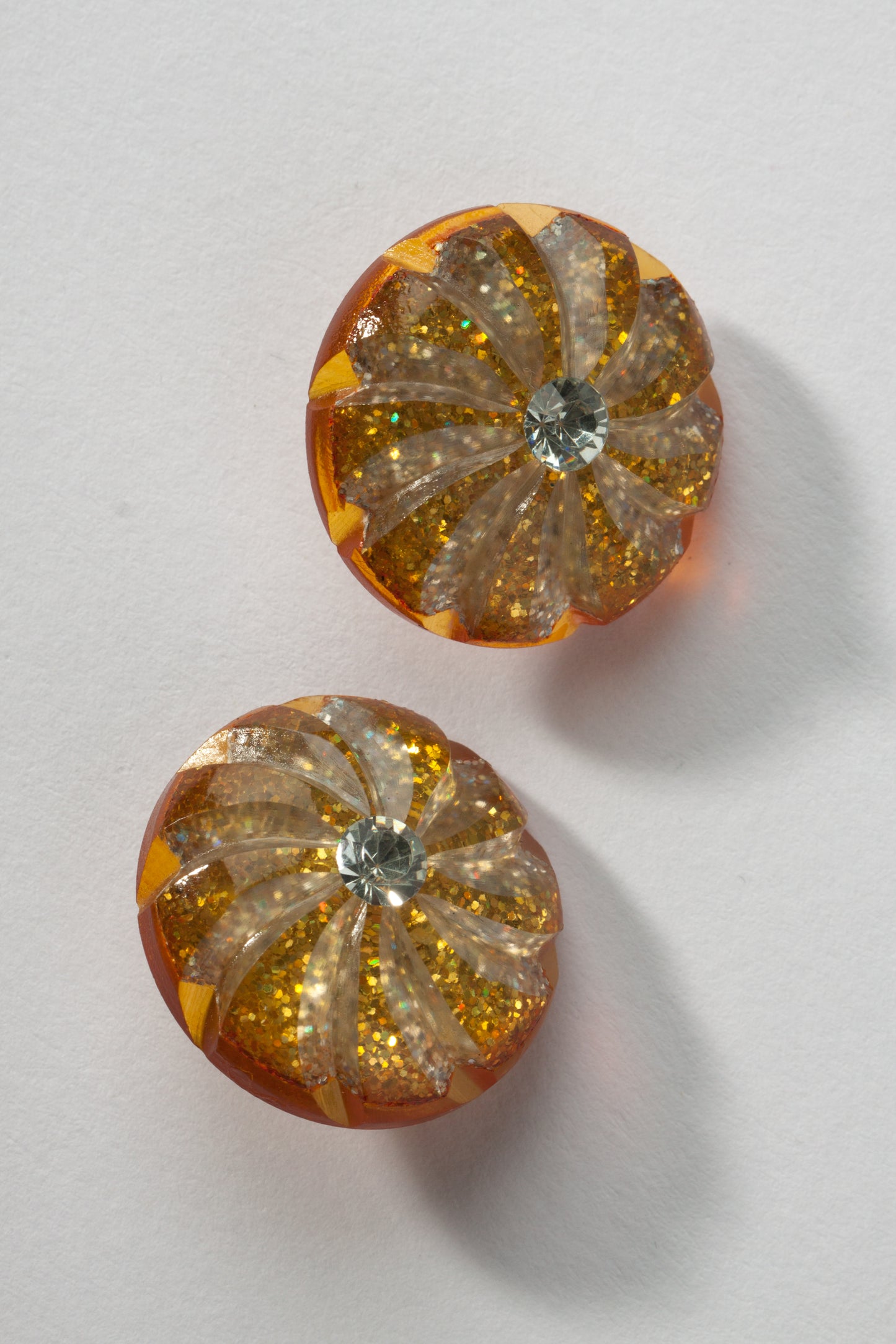 Glitter Stud Earrings Gold