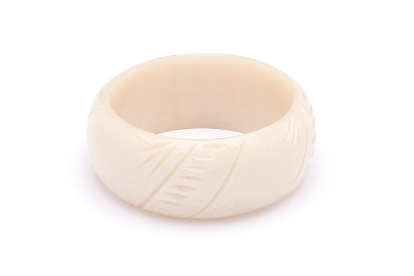 Wide Pearl Carved Bangle