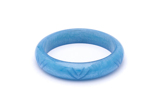 Midi Powder Blue Carved Bangle
