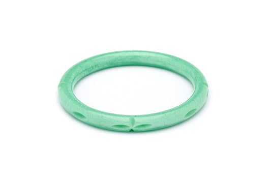 Narrow Minty Carved Bangle