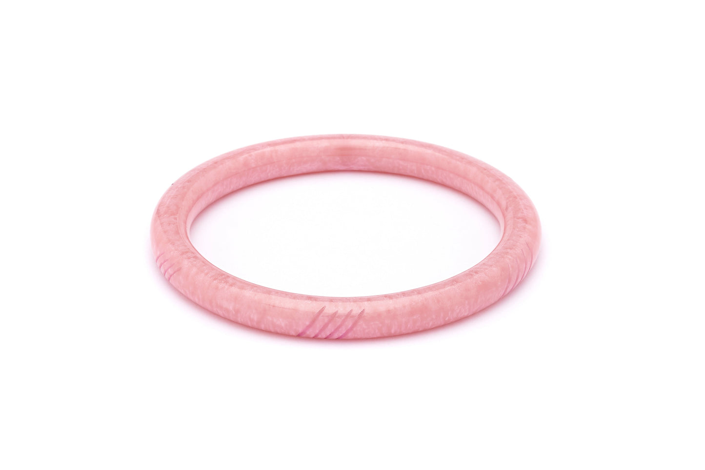 Narrow Cadi Pink Carved Bangle