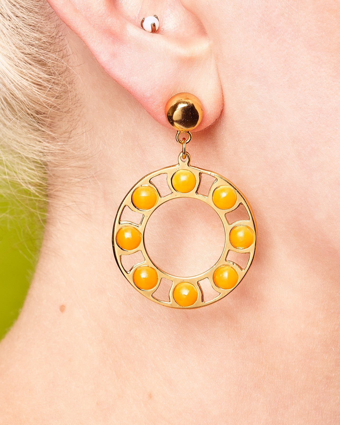 Fiery Drop Hoop Earrings