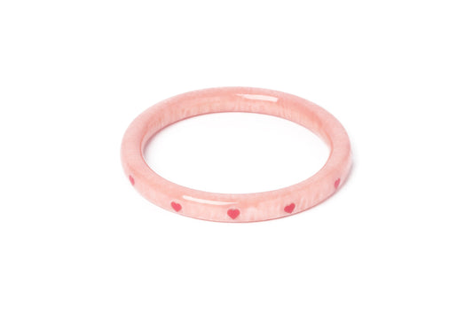 Splendette vintage inspired 1950s Valentine's style carved pink fakelite large size Narrow Sweet Cheeks Starburst Duchess Bangle