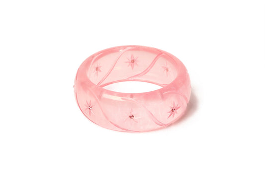 Wide Pink Chiffon Bangle