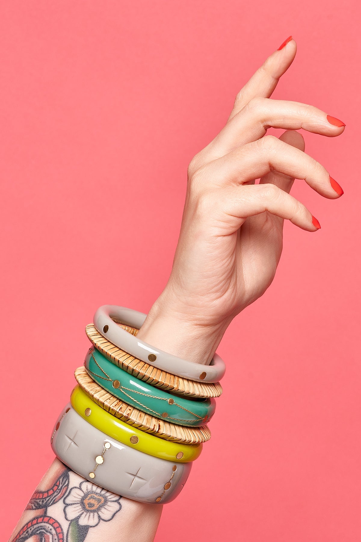 Wide Smoky Wire Bangle