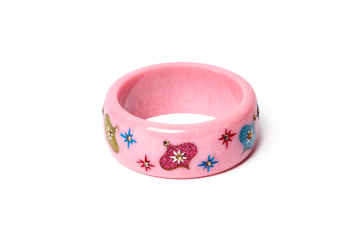 Wide Atomic Ornaments Bangle