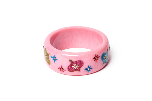 Wide Atomic Ornaments Bangle