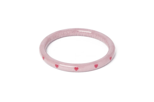 Splendette vintage inspired 1950s Valentines style pastel purple larger size Narrow Poppet Heart Duchess Bangle