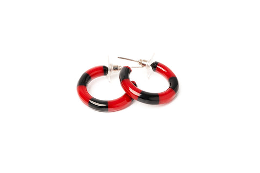 Crimson Hoop Earrings