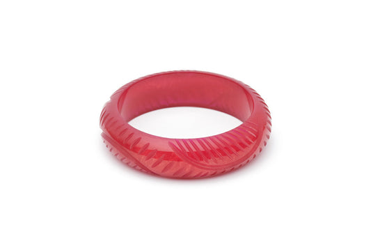 Splendette vintage inspired 1940s style carved red Midi Golden Bordeaux Fakelite Bangle