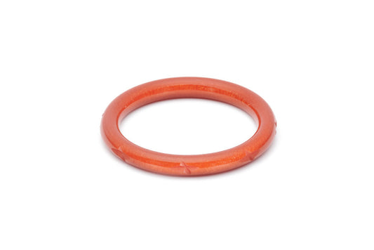 Splendette vintage inspired 1940s style carved orange Narrow Golden Amber Fakelite Bangle in Classic size