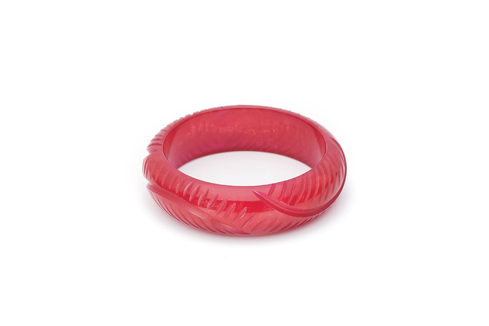 Splendette vintage inspired 1940s style carved red Midi Golden Bordeaux Fakelite Bangle in Maiden size