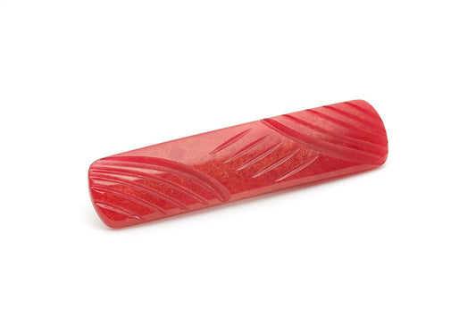 Splendette vintage inspired 1940s style carved red Narrow Golden Bordeaux Fakelite Hair Barette