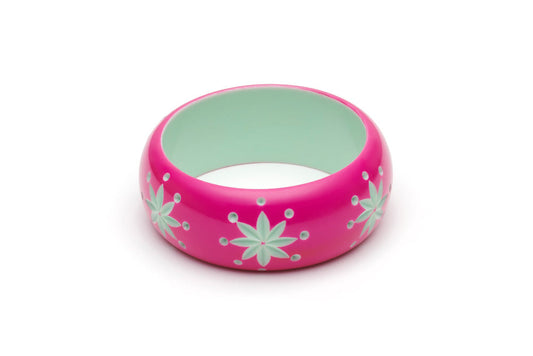 Splendette Wide Flamingo Carved Bangle