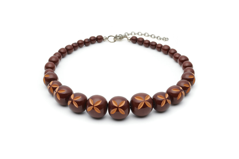 Narrow Walnut Carved Duchess Bangle