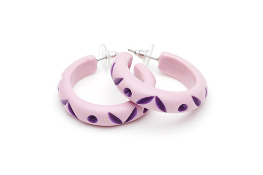 Clematis Carved Hoop Earrings