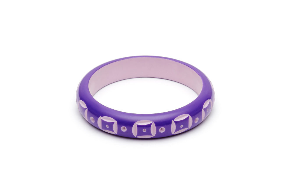 Splendette Midi Violet Carved Bangle