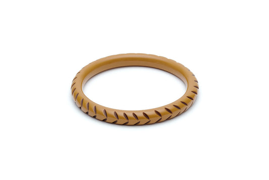 Splendette Narrow Almond Carved Bangle
