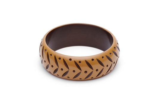 Splendette Wide Almond Carved Duchess Bangle