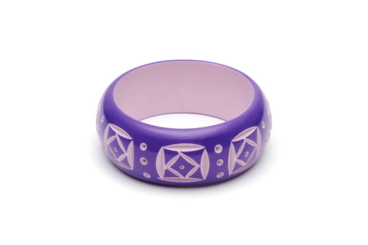 Wide Violet Carved Bangle