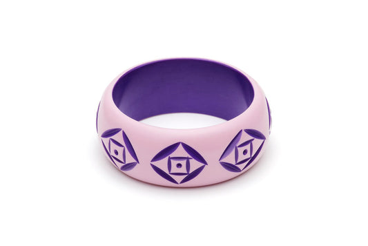 Wide Clematis Carved Bangle