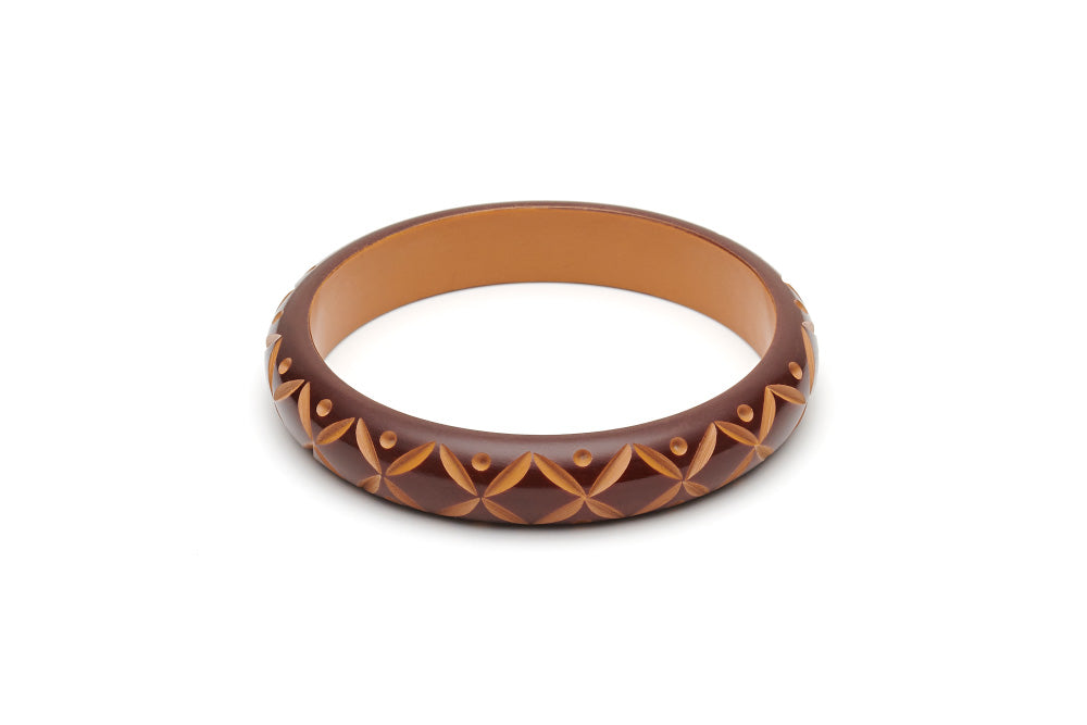 Splendette Midi Walnut Carved Duchess Bangle