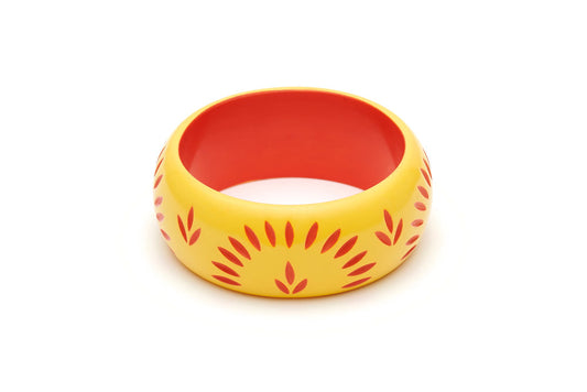 Splendette Wide Sunrise Carved Bangle