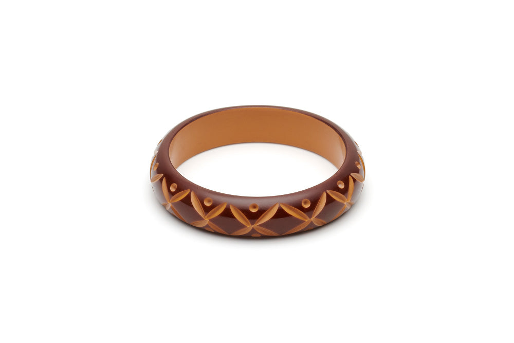 Splendette Midi Walnut Carved Maiden Bangle
