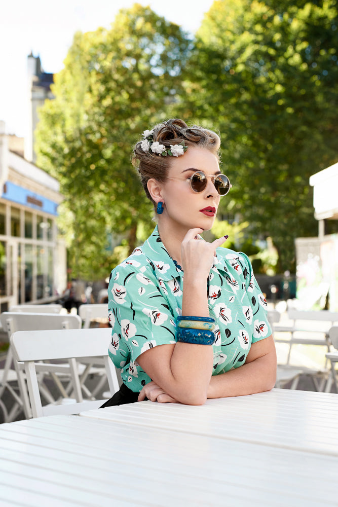 Midi Golden Teal Fakelite Duchess Bangle
